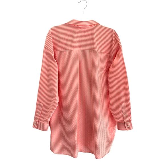 Frank & Eileen Mackenzie Button-Up Italian Oxford Neon Stripe Shirt One Size OS - Picture 10 of 15